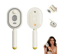 Brosse Vapeur Électrique,2026 Nouveau 2 En 1 Peigne Massage à Coussin D'Air Et Spray éLectrique Pour Cheveux Naturels, Peigne De Massage Rétractable À Coussin D'air, Anti-frisottis (Beige)