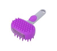 Brosse vapeur pour animaux de compagnie avec vapeur, outil de toilettage double face, peigne de bain en silicone doux anti-nœuds pour poils courts, râteau de sous-poil pour chiot de race moyenne