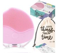 Brosse Visage Nettoyante Electrique, Masseur Ultrasonique Rechargeable en Silicone Etanche (IPX6) Appareil de Nettoyage Skincare, Anti-âge, Raffermissant, Exfoliation, Cadeau Attitude (Ros