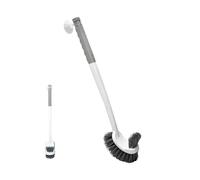 Brosse WC à long manche, ventouse, fixation murale, double face, coude, sans angle mort, nettoyage à la dérobée.(Grey-1pc)