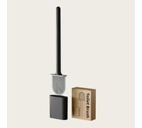 Brosse WC anti-fuite à poils doux à fixer au mur, pas d'angles morts pour le nettoyage de la salle de bain, utilisation familiale, noir
