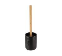 Brosse WC avec Support en résine Noir Mat & Manche en Bambou - TENDANCE