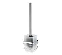 Brosse WC avec support mural - Acier inox et verre - Forme carrée WENKO
