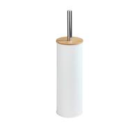 Brosse WC Bois Tortona Brosse WC noire Métal - Bambou Ø 9 5x38 5 cm Blanc - Marron