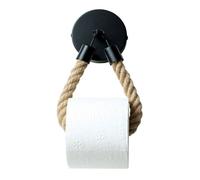 Brosse WC céramique et porte-brosse - Noir et blanc - ø17,0x41,5cm