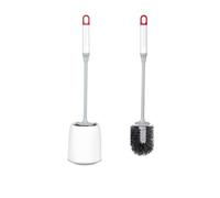 Brosse WC de qualité supérieure avec tête double face, long manche, support ou montage mural, outil de nettoyage en plastique durable pour une hygiène efficace de la salle de bain