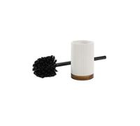 Brosse WC Diamètre 9,1 x 38,5 cm Niagara Blanc - Polyrésine et Acacia Blanc G