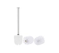BadeStern Brosse WC en acier inoxydable avec têtes de rechange Ø 7,5 cm – Blanc