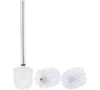 Brosse WC en acier inoxydable avec têtes de rechange Ø 8 cm - Blanc