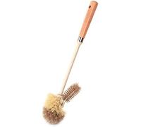 Brosse WC en bois marron à long manche - Brosse WC en bois - Brosse WC pour famille, hôtel, cuisine, salle de bain - Outil de nettoyage de toilettes amovible