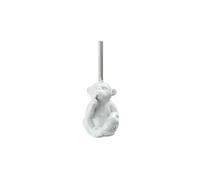 Brosse wc en céramique - singe aphone - blanc