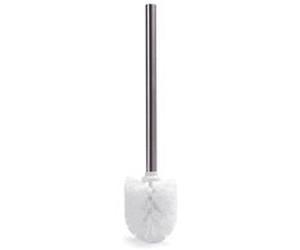 Brosse WC en polypropylène blanc et manche inox Ø8 x H.35 cm, MSV