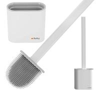 Brosse WC en silicone avec récipient Montage sans perçage et récipient à séchage rapide 19362