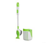 Brosse WC en silicone avec support, brosse WC murale avec base à séchage rapide et piston de rangement, brosse de salle de bain pour usage domestique (vert)