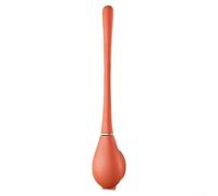 Brosse WC en silicone avec support mural, poils flexibles en TPR pour un nettoyage en profondeur sous la jante, design hygiénique sans coins morts, brosse de salle de bain peu encombrante, orange