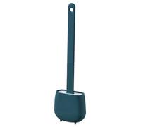 Brosse WC en silicone - Brosse WC et support | Fixation murale - Brosse à récurer huilet - Poils de nettoyage en profondeur - Avec support au sol et support mural pour une utilisation sans coin mort