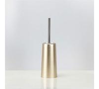 Brosse WC et support au sol, en acier inoxydable, antirouille, durable, manche long, nettoyant robuste pour salle de bain, avec brosse en plastique amovible (doré)