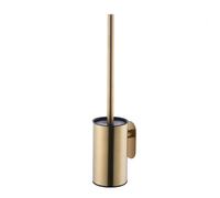 Brosse WC et support en acier inoxydable, fixation murale, autocollant, long manche, sans perçage, nettoyant robuste pour salle de bain, or brossé