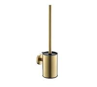 Brosse WC et support en acier inoxydable, montage mural, facile à installer, long manche, nettoyant robuste pour salle de bain, or brossé (doré 2)