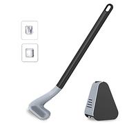 Brosse WC et support mural pliable pour nettoyage de salle de bain, sol, baignoire, WC Ti et support pour déboucheur en silicone