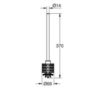 Grohe Essentials Brosse de rechange avec manche, 40392DC0,