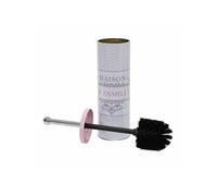 Brosse WC Imprimé "Maison de Famille" 37cm Blanc Blanc G