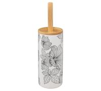Brosse WC Imprimée "Blackflora" 38cm Blanc