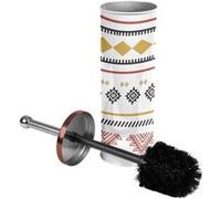 Douceur d'Intérieur, Brosse WC (Diamètre 9,5 x 37 cm) Esteban Blanc, Métal Imprimé