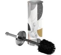 Douceur d'Intérieur, Brosse WC (Diamètre 9,5 x 37 cm) Geomarbre Rose, Métal Imprimé