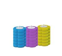 Brosse WC Jetable, avec têtes de Rechange pour Tige de Toilette, Brosse WC avec Recharge de nettoyant et éponge,kit de Nettoyage WC Mural(Gris+18) (Jaune 30PCS)