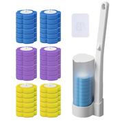 Brosse WC Jetable,Brosse de Toilette jetable avec 36 Recharges et 1 Support,Kit de Brosses WC,Suspendu Brosses Toilettes,Bross- Toilette Jetabl-Murale pour Toilett, Toilettes, Salle de Bain, Séjour