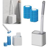 Brosse WC jetable et nettoyant - Brosse murale pour cuvette de toilette avec parfum durable océan, citron, lavande - 18 pièces gris