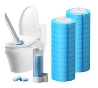 Brosse WC Jetable Recharge avec système de Fixation amélioré, Nettoyeur Toilette Murale avec Produit, Toilette Remplaçable pour Nettoyage de Salle de Bain à la Maison Hôtel (24, Bleu)