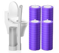 Brosse WC Jetable Recharge avec système de Fixation amélioré, Nettoyeur Toilette Murale avec Produit, Toilette Remplaçable pour Nettoyage de Salle de Bain à la Maison Hôtel (48, Violet)