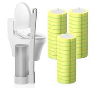 Brosse WC Jetable Recharge avec système de Fixation amélioré, Nettoyeur Toilette Murale avec Produit, Toilette Remplaçable pour Nettoyage de Salle de Bain à la Maison Hôtel (36, Jaune)