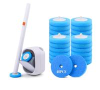 Brosse WC Jetable Recharge, Brosse WC Jetable, Balayette WC avec 48Têtes de Rechange + 2 Pcs Brosses WC et Supports Balai Toilettes pour Toilette, Toilette, Salle de Bain, WC