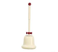 Brosse WC Longue Ensemble Nettoyage Angle Mort pour Toilette Accroupie Design Courbé Flexible Silicone Doux Base Égouttoir Gain de Place Salle de Bain (white)