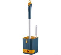 Brosse WC murale avec plateau d'égouttement amovible, brosse de nettoyage de salle de bain à long manche pour récurer les coins profonds, solution de rangement peu encombrante avec petite brosse de