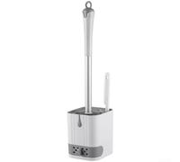 Brosse WC murale avec plateau d'égouttement amovible, brosse de nettoyage de salle de bain à long manche pour récurer les coins profonds, solution de rangement peu encombrante avec petite brosse de