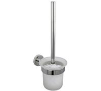 Brosse WC murale avec support - Nettoyant pour sol de salle de bain - Design élégant en nickel chromé et rose noire mate