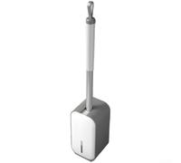 Brosse WC murale sans perçage, ouverture et fermeture automatique avec long manche de 50 cm, tête flexible amovible, poils denses, rangement hygiénique pour salle de bain (modèle au sol)