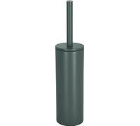 Spirella, Brosse WC avec Support Acier, Modèle Akira, tête Interchangeable et d'un Pot en Acier Solide, avec Récipient hygiénique, Brosse Toilette fermée, à Poser, Vert Foncé Mat, 40 x 9.5 x 9.5 cm