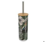 BROSSE WC PS IMPRIMEE AVEC COUVERCLE BAMBOU - JUNGLE FEVER KAKI - Tendance