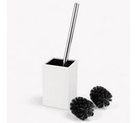 Brosse WC Relaxdays avec Support, Blanc/Argent