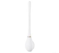 Brosse WC Silicone Flexible avec Support Mural, Nettoyage Profond Angles Morts, Tête Plate Hygiénique pour Toilettes, Séchage Rapide, Design Gain de Place 42,5 cm(white)