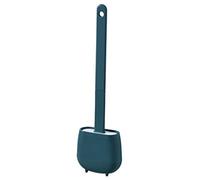 Brosse WC Silicone Plate, Brosse Toilette et Supports, Anti-Goutte, Antibactérienne, Balayette WC Ventilée, Séchage Rapide sans Odeur, Balai WC Montage Mural/au Sol, Salle de Bain et WC
