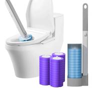 Brosse WC Suspendu Jetable Recharge Tête de Brosse Eponge Remplaçable Nettoyeur Toilette avec Produit 48 Recharges de Détergent Support pour Evier Baignoire et Lavabo (24 PCS Parfum Lavande)