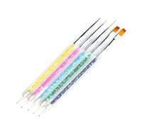 brosser les ongles, Lot de 5 stylos à points for nail art, acrylique, dessin, liner, pinceaux, strass, gemmes, peinture, gel UV, accessoires de manucure(07)