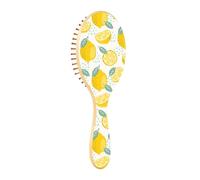 Brosses à cheveux en bois d'Été Tranches jaunes entières en bois Brosse à palettes en bois pour cheveux naturels Brosse à cheveux