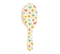Brosses à cheveux en bois pour femme - Brosse à cheveux en bois - Brosse de massage pour cheveux - Papillons et abeilles